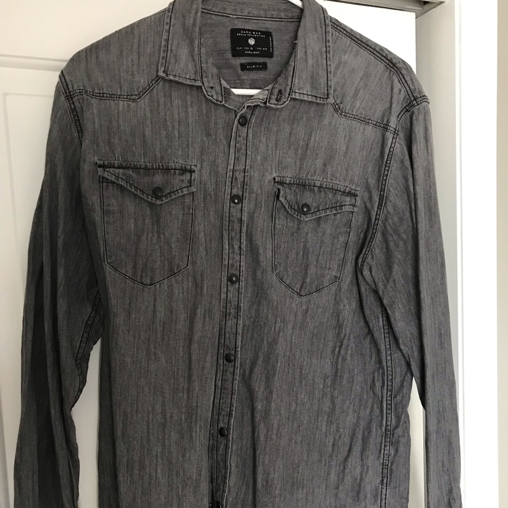 Men’s XL Zara Chambray Shirt Slim Fit